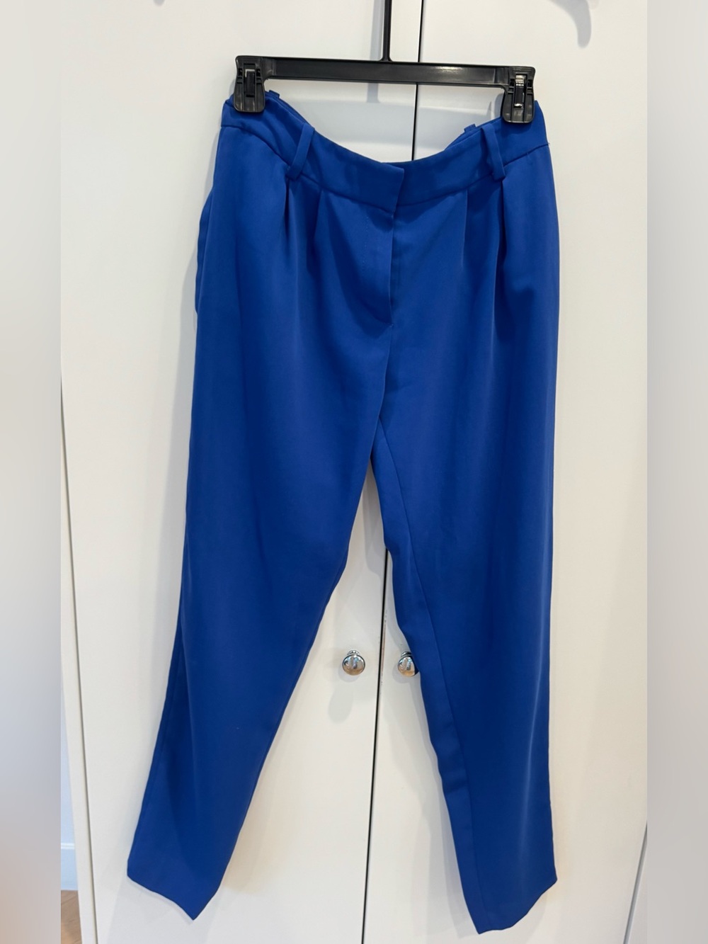 Massimo Dutti Cobalt Blue High-Rise Tapered Trousers